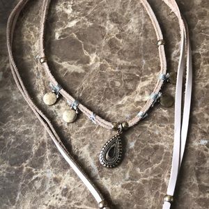 Free people suede wrap necklace